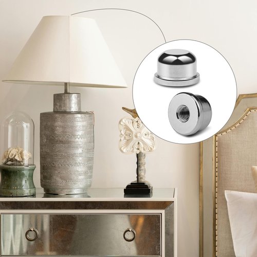 8 PCS 1/4-27 Lamp Finials, Lamp Shade Screw Cap for Lamp Shade Bracket Harp Top, Lamp Finial Knob Lamp Shade Screw Cap Lamp Fittings (1/2 Inch Tall, 4 Colors)