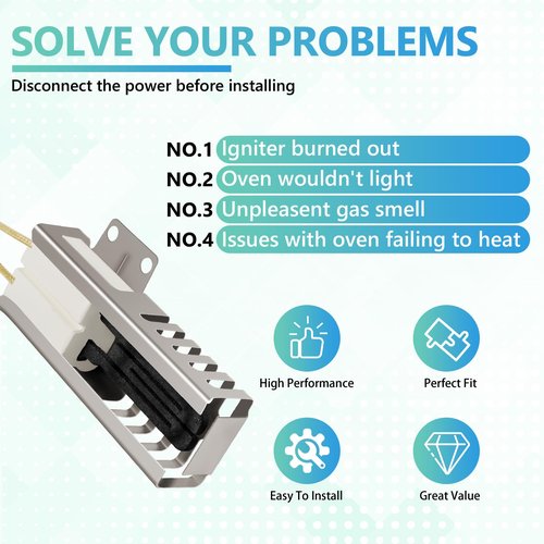 Upgraded DG94-00520A Gas Range Oven Igniter Fit for Sam-sung NX58H5600SS Nx58h9500WS Replacement for G-E Whirl-pool Hot-point 2692271 AP5577941 WB13K21 Norton 501a W10918546 Range Oven by BOGDA