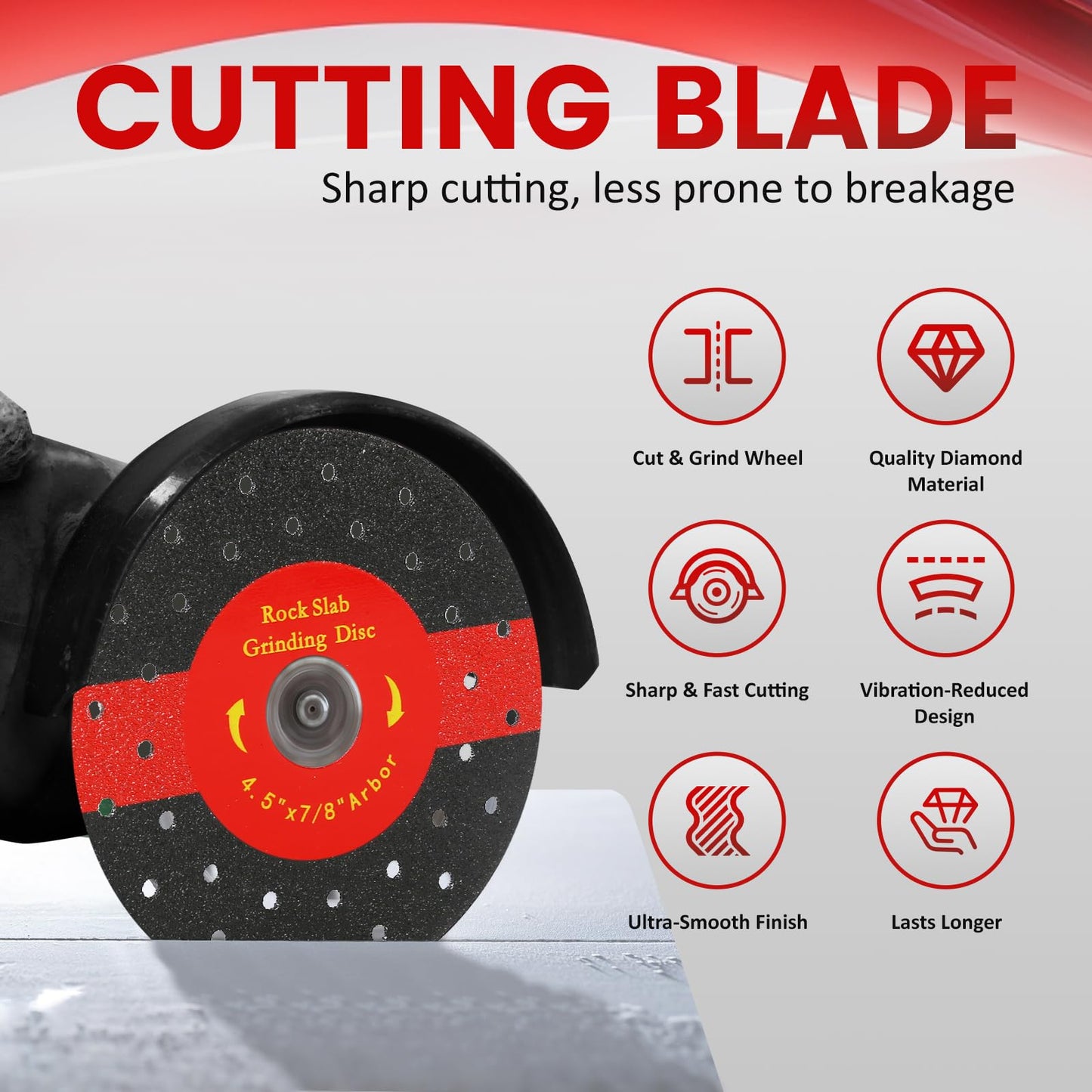 LUNVITO 4-1/2 Inch Rock Slab Grinding Disc 3 Pcs Diamond Chamfered Saw Blade Rock Slab Disc Ultra-Thin Tile Cutting Disc Ceramic Cutting Blade for Angle Grinder Marble Granite Porcelain Tile Glass