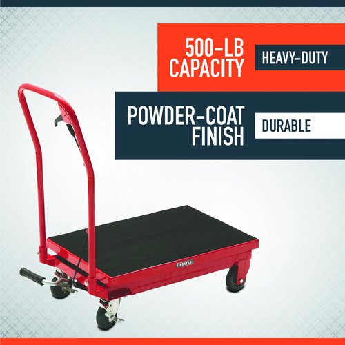 Ironton Hydraulic Table Cart - 500-Lb. Capacity, 28 5/8in. Lift
