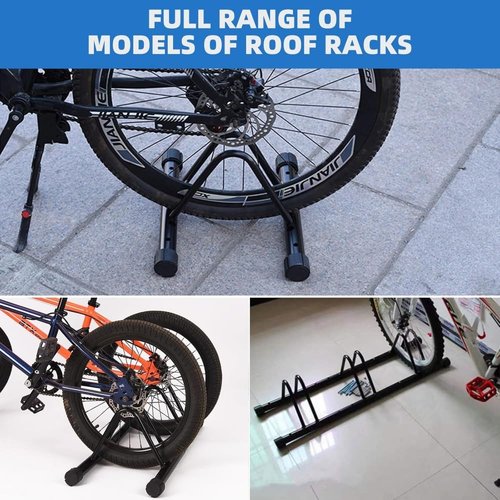 Andeshunk Metal Bike Storage Rack, Floor Stand for 3 Bicycles, Outdoor Loop Parking Holder for Garage, Shed (1 paragraph)