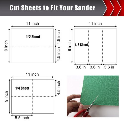 25 PCS Sandpaper, Sandpaper Assortment for Wood Metal Furniture Hand Sander Sand Paper 80/120/150/220/320 Grit Sandpaper Sheets Cut for Use 9" x 11"