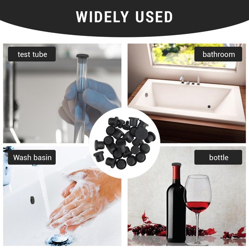100Pcs 5 Sizes Rubber Hole Plugs for Holes Assorted Sizes, Waterproof Rubber Soft Flexible Stopper Plug for Round Holes