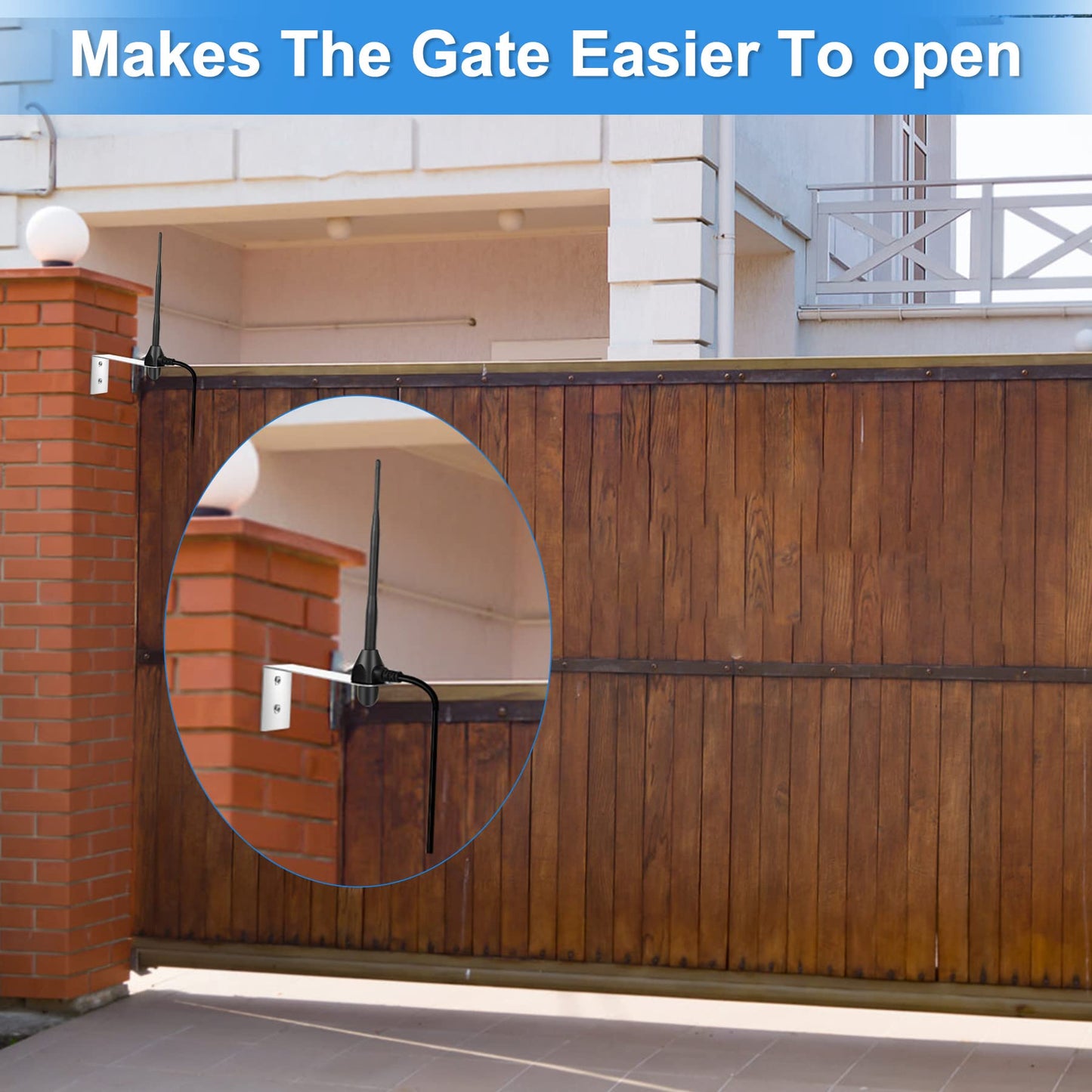 Nelawya Smart Gate Door Opener Antenna 433.92 MHz Long Range Receiver 10 feet Low Loss Cable Antenna Compatible with All Series Lifemaster GTO Mighty Mule Gate Opener