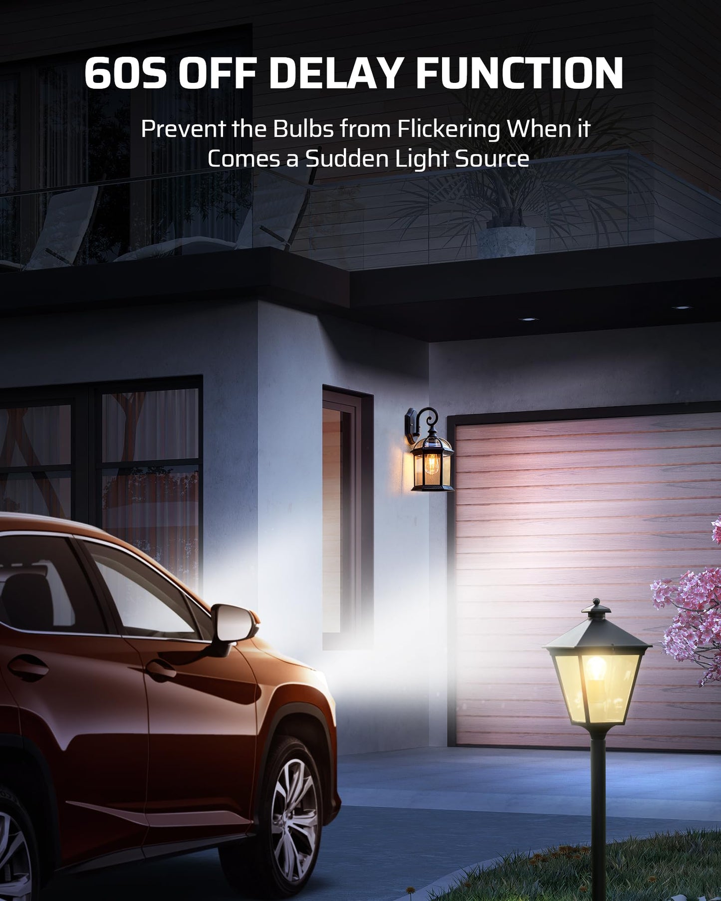 DEWENWILS Light Sensor Socket, E26 E27 Dusk to Dawn Sensor Socket, Light Bulb Socket for Light Fixtures, Compatible with Incandescent/CFL/LED/Halogen Bulbs, Black, 2 Pack