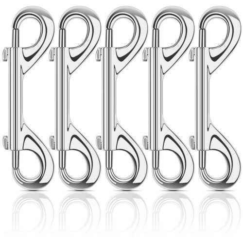 ERKOON Extra Large 4.7 inch Double Ended Bolt Snaps Hooks 220lbs Load Capacity Zinc Alloy Buckles for Cats Dogs Horses Heavy Duty Trigger Snap for Water Bucket/Horse Feed/Hammocks/Key Chain (5 Pack)