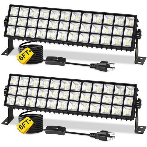 YQNLIFA 2Pack 100W Shop Light, 11000LM 6000K Daylight White Super Brighter LED Shop Light, IP66 Waterproof Garage Lighting with 1.8M/6FT Cord, Bay Light for Workshop Yard Garage Warehouses