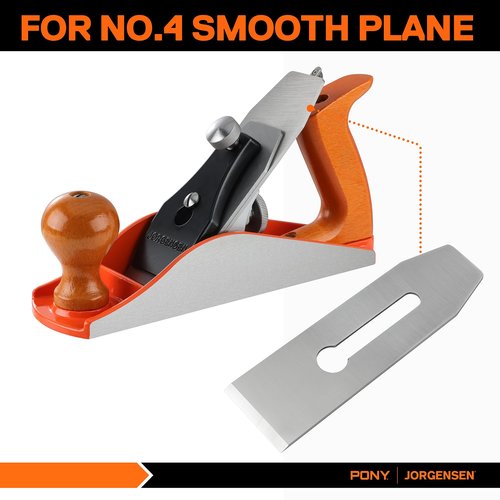 JORGENSEN No.4 Wood Planer Blade - for No.4 Smooth Plane, Professional Level O1 Steel, High Hardness & Long Edge Retention, 3mm Thickness Replacement Blade