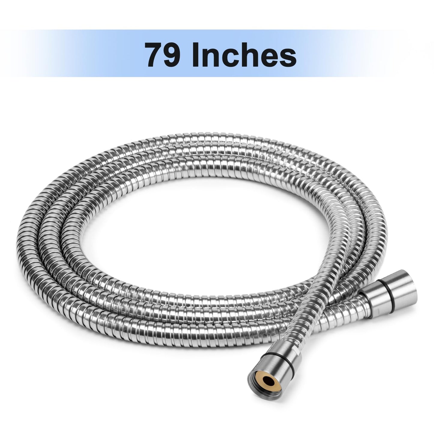 Eisinly Shower Hose, 79 Inches Extra Long Stainless Steel Handheld Shower Head Hose with Brass Insert and Nut, Flexible, Brushed Nickel