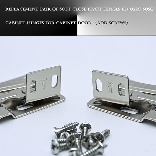 Hxszk LD-0220-50SC Soft-Close Pivot Hinges 2-Pack, Silent Tip Out Tray & Cabinet Hinges, Heavy-Duty Self-Closing for Kitchen/Bathroom (Silver)