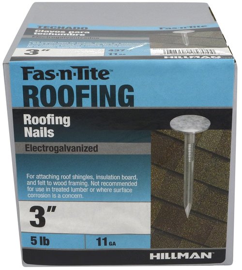 Fas-N-Tite Electro-Galvanized Roofing Nails (3") - 5lb Box