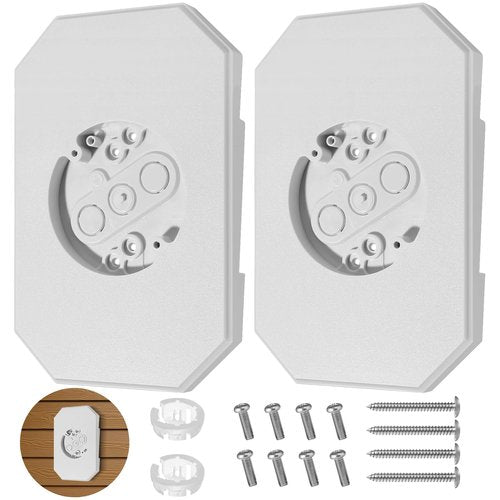 FreeCat Siding Mounting Kit,8141DBL Light Mounting Block with Built-in Box for 1/2 inch Lap Double Vinyl Siding,White,Pack of 2