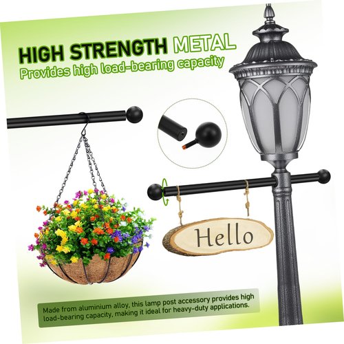 COHEALI Lamp Post Arm Rest Handle Sturdy Metal Replacement for Outdoor Lighting High Load Capacity Cross Rod for Lamp Post Poles Easy Installation Weather Resistant Design for Gardens