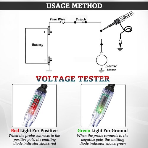 Test Light Automotive Digital Fuse Tester 5-120V – Automotive Voltage Tester with LED Display, Piercing Probe, Electrical Voltage Test Pen for Car, Truck, RV, Boat Circuit Testing 6V 12V 24V
