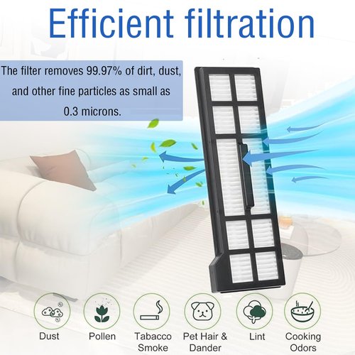 Replacement Accessories for Eufy X10 Pro Omni Robot Vacuum Cleaner, 2 Main Roller Brush, 6 Dust Bags 4 Side Brushes 4 Filters 4 Mop Pads 1 Screwdriver 1 Clean too