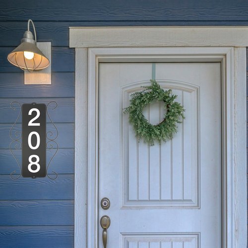 GOSUNWEY Metal Address Sign, Street House Numbers, Address Plaques for Houses, Horizontal & Vertical Mounted Address Sign for House Home Office Street Garden Yard Mailbox