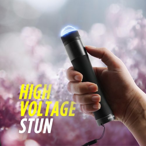 Guard Dog Security Ivy Stun Gun for Women Self Defense, Stun Gun Flashlight with Rechargeable Battery, Self Defense for Women 200-Lumen LED Flashlight (Black)