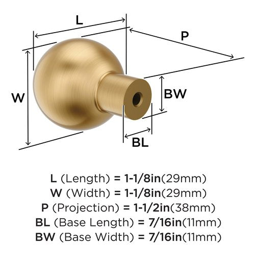 Amerock Coble 1-1/8 inch (29mm) Diameter Champagne Bronze Cabinet Knob, BP37660CZ