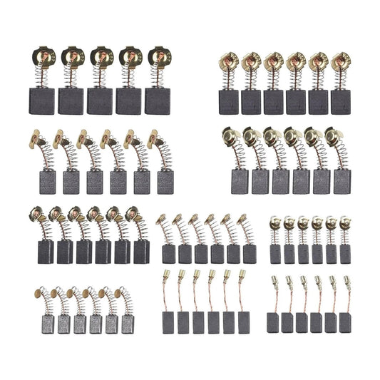60pcs Replacement Electric Hammer Drill Graphite Brush, 10 Sizes Electric Motor Carbon Brushes, Motor Carbon Brushes