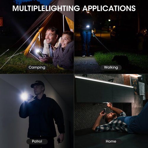 Kmivo Rechargeable LED Flashlights High Lumens - 4 Pack 990,000LM Super Bright Flashlight, Adjustable Powerful Flash Light with 5 Modes, Waterproof Handheld Flashlight for Home