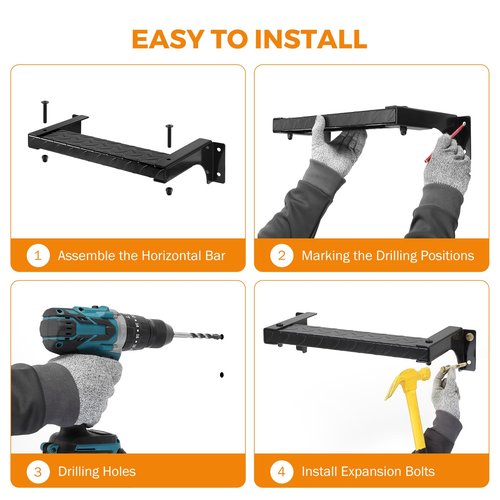 BEAMNOVA 6-Rung Window Well Egress Ladder, 3.15 Inches Wide Rung, 7.9 Inches from Wall, 15.7 Inches Long, 3.2mm Think Iron, Wall-Mounted, Weather Proof, Home Stepladders