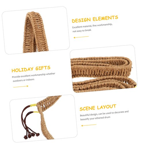 POPETPOP 1pc Handmade Rope for Ethereal Drum Decoration Light Brown Decorative Rope for Craft and Drum Use Suitable for Hand Pan Drum