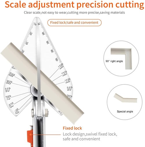 Multi Angle Miter Shear Cutter Hand Tools,45-135 Degree Adjustable Angle Scissors Trim Shears Tools for Vinyl Wood Molding Trim, 2 Extra Spare Blades Included