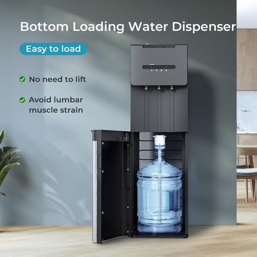 Euhomy Self-Cleaning Bottom Loading Water Dispenser, 3 Temperatures(Cold/Hot/Warm) with Child Lock, Display Light, Suitable for Apartments, Schools, Companies, Black&Silver