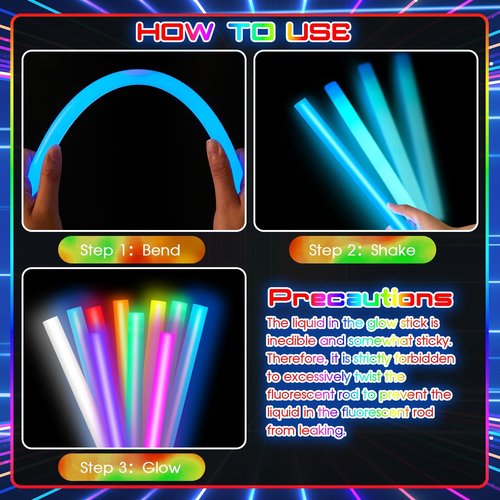 Lewtemi 10 Pcs 14 Inch Large Glow Sticks Christmas Jumbo Sticks Big Glow Stick Giant Light Stick Emergency Light Stick for Camping Accessories, Survival Kit (Vibrant Color)