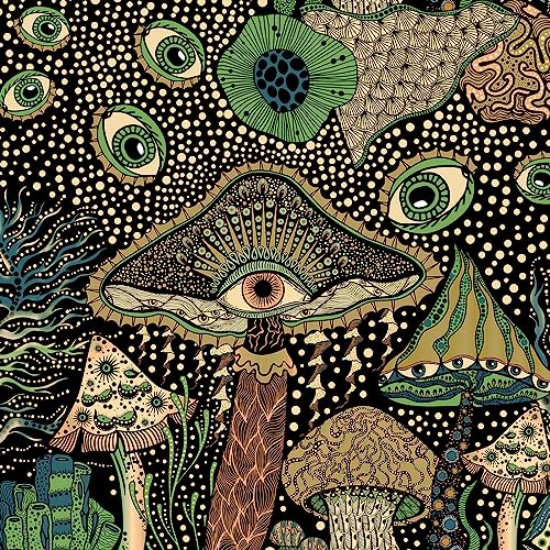 WENMER Peel and Stick Floral Boho Mushroom Wallpaper - Self Adhesive Contact Paper for Bedroom Bathroom 17.7in x 9.8ft