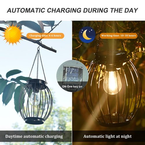 2Pcs Solar Light Bulb, 3.4 Inch Waterproof Solar Replacement Lights for Lanterns, Warm White for Outdoor