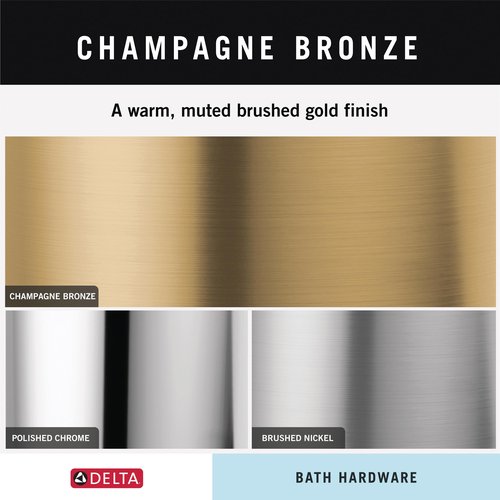 Delta Mylan (1-Pack) Towel Hooks Champagne Bronze Triple Wall Mounted for Robes 3-Prong Multi-Use Holder, Gold Bathroom Accessories MYN35-CZ