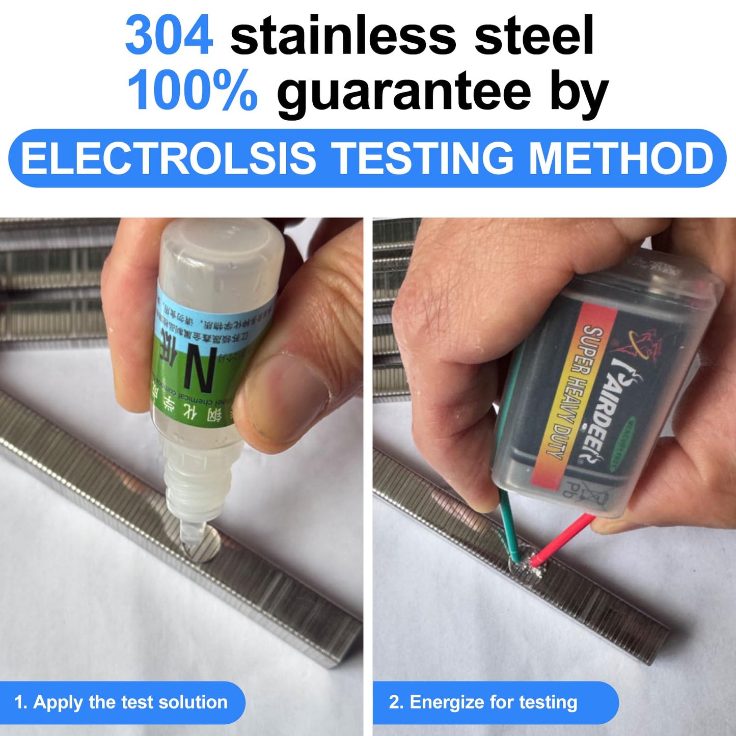 SimCos 20 Gauge 304 Stainless Steel T/50 Staples - 3/8" Crown Upholstery Staples, 3/8" Leg Length, 3024-Counts, Compatible with Staple Gun & T-50 Stapler