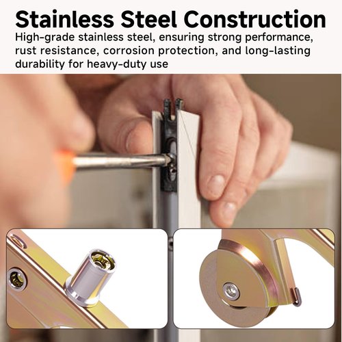 4-Pack Steel Sliding Screen Door Rollers Replacement,1" Height Adjustable Gliding Screen Door Wheels Replacement Kit for Patio & Garage Repairs, Replaces B701, B702, B814, 84-074