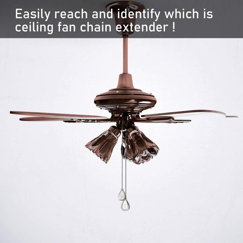 4 Pieces Ceiling Fan Pull Chain Extender Ornament 12 Inch Ceiling Pull Chain Extension Classic Drop Shaped Pendant Beaded Ball Cord for Fan Light lamp Decorative with Connector(Silver)