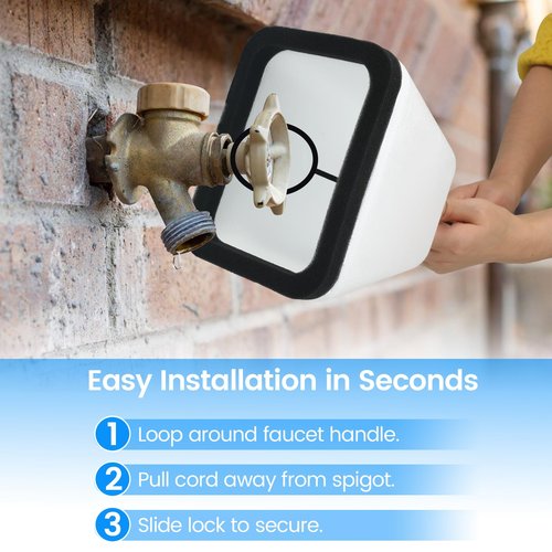 Seatern Outdoor Foam Faucet Covers for Winter, Large Size 6.7" L x 5.2" W x 7" H Freeze Protection Foam Spigot Protector (3 Pack) for Outside Water Spigot Insulation