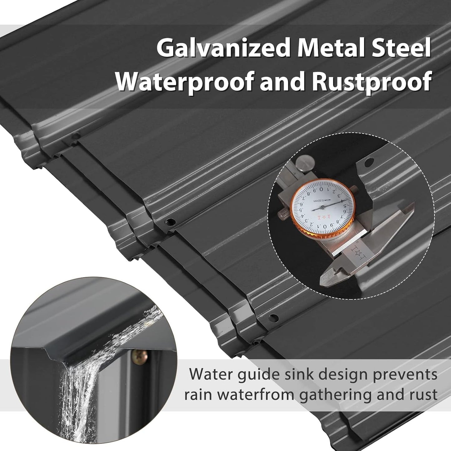 Dreamall 14x12 FT Outdoor Storage Shed, Metal Garden Tool Shed with Updated Frame Structure, Lockable Doors and Windows, Ideal for Backyard Garden Patio Lawn, Black