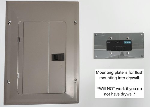 Flush Mount Plate for Siemens Boltshield Whole House Surge Protection Device, for mounting Surge Protector, Acrylic (Gray)