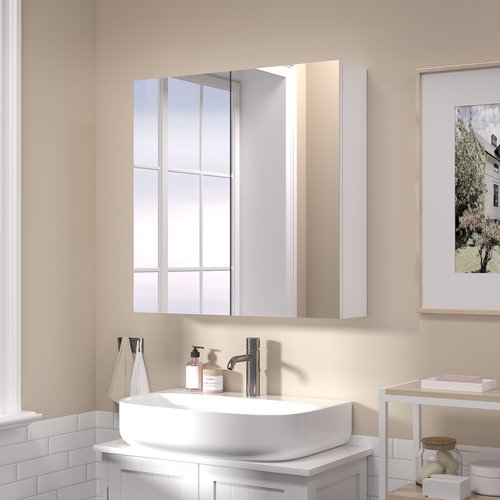 Réflexon 24x24 Bathroom Wall Cabinet, Saver Storage Cabinet, Moisture-Resistant Wood, Medicine Cabinet with 2 Door and Adjustable Shelves，Flat-Pack Design – Assembly Required