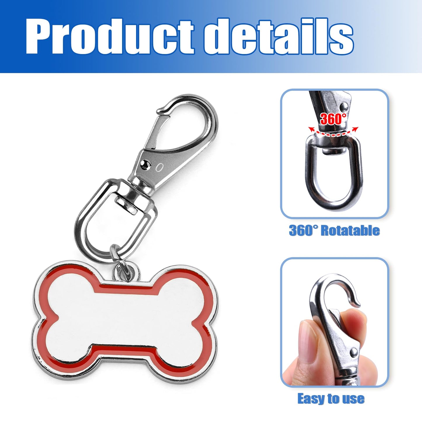 KINLINK 304 Stainless Steel Swivel Snap Hooks, 2 Pack 3.5 Inch Flag Pole Clips, Heavy Duty Spring Snap Hooks for Flagpole Rope, Dog Leash, Keychain, Boat Anchor Rope, Bird Feeder