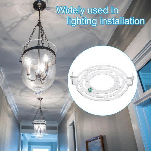 PATIKIL 115mm (4.5") Universal Light Fixture Mounting Bracket Kit, Light Crossbar Round Ceiling Plate with Screw for Wall Lights Ceiling Lighting Pendant Chandelier