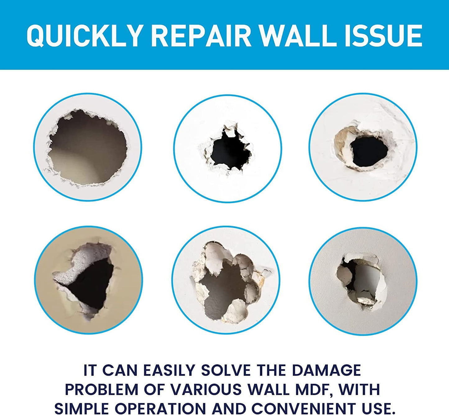 BONCART Wall Spackle & Drywall Repair Patch Kit with Mending Agent Putty, Repair Paste Plaster, Scraper & Sanding Sponge for Wall Crack/Nail Hole