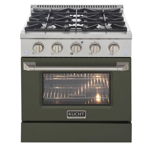 Kucht KDF302/LP-ON Dual Fuel Range, Olive Green