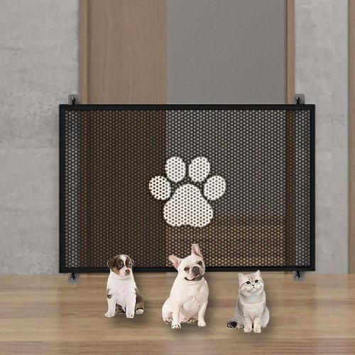 Cat Dog Gate Indoor-Tall Adjustable Pet Gate with Breathable Mesh Screen,Flexible Pet Gates for Stairs No Drilling Antis Fence,Pet Gates Easy Install Stairs & Doorways (110cm)