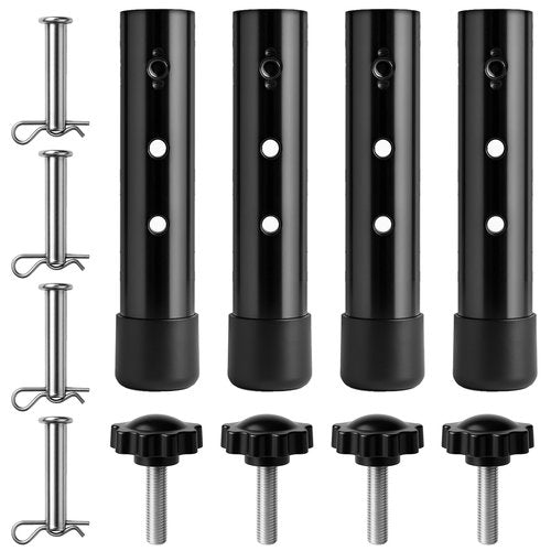 FUNYKICH Folding Table Leg Extenders, Durable Steel Folding Tables Leg Risers for Straight and Bent Legs, Adjustable Table Height Extenders for Rise 3.6in/5.3in (2 Adjustable Heights)