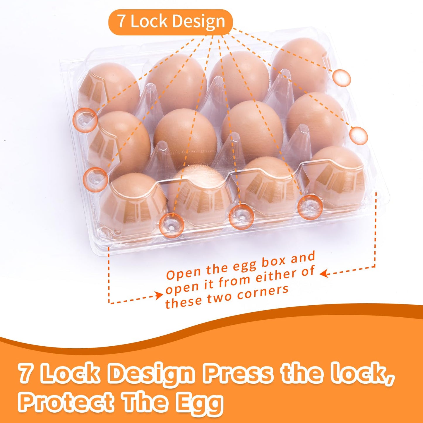 DecarDamai 100 Pack 3x4 Plastic Egg Cartons Cheap Bulk 12 Count Clear, Reusable & Sturdy Design Eggs Carton Bulk Perfect for Family, Farm, Markets, Display (Egg Storage Containers)