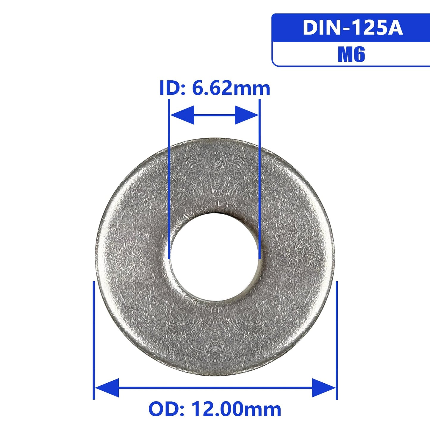 Instockbolts M6 x 12mm OD Flat Washer, 18-8 (304) Stainless Steel Washers Flat, 150PCS