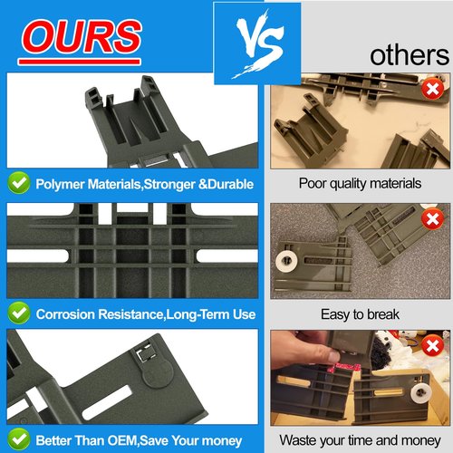 Upgraded W10350375 W10712395 Dishwasher Top Rack Adjuster Parts for Whirlpool WDTA50SAHZ0 Dishwasher Parts WDT750SAHZ0 WDT730PAHZ0 WDT970SAHZ0 Upper Rack Parts,For Kenmore 665 Dishwasher Top Rack Part