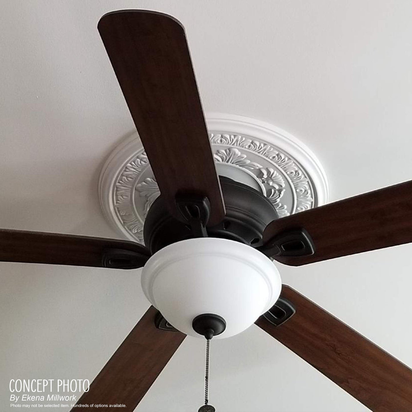 Ekena Millwork CMP13BA Baltimore Thermoformed PVC Ceiling Medallion (Fits Canopies up to 5 1/4"), 13"OD x 3 1/2"ID x 3/4"P