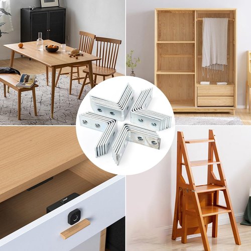 10PCS Right Angle Corner Brackets Furniture Cabinet Iron Joint Fastener Table Chair Corner Connector Hardware Supports Brace 3*3*1.5cm